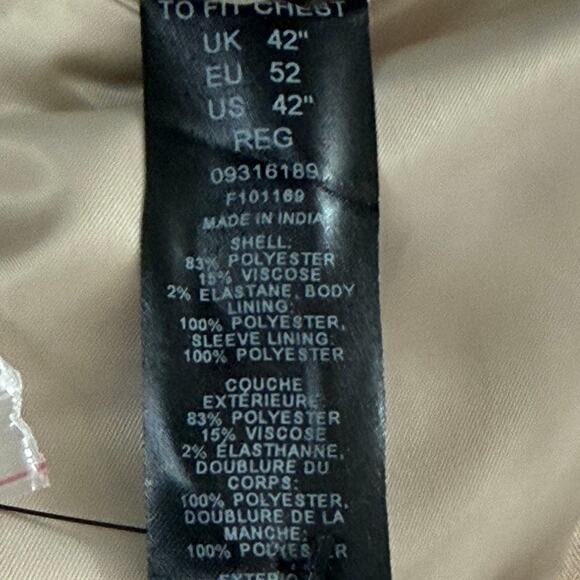 ASOS Men’s Tan Lightweight Blazer Size 42 Regular Summer Casual Jacket - Picture 7 of 9